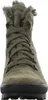 A close-up, front-facing view of a green winter boot with fur trim. Produktbild-Vorschau
