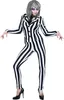 Beetlejuice Damen Kostüm Schwarz-Weiß Gestreept M Produktbild-Vorschau 1
