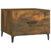 vidaXL Couchtisch mit Metallbeinen Räuchereiche 50x50x40 cm Produktbild-Vorschau 1