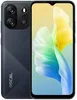 A smartphone is shown from the front and back, with a colorful abstract wallpaper on the screen. Produktbild-Vorschau