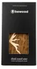 The image shows the packaging for a Bewood real wood case, featuring a cutout that reveals a sample of the wood grain and a stylized tree branch design. Produktbild-Vorschau