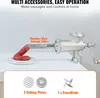 A meat grinder with a sausage being made, and accessories shown below. Náhľad obrázku produktu