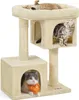 A cat tree with three cats on it, set against a white background. Produktbild-Vorschau