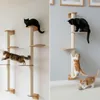 130 cm Arbre à chat mural avec 2 plateaux pour chats - Voir les images du produit 5