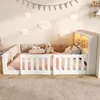 Flieks Kinderbett 140x200cm mit Led, Bodenbett Holzbett mit Produktbild-Vorschau 3