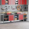 vidaXL Werkbank-Set 3 pcs Schwarz und Grau Produktbild-Vorschau 2