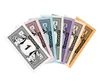 A fanned-out arrangement of Monopoly money bills. Produktbild-Vorschau