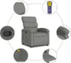 vidaXL Sedia da massaggio in tessuto grigio scuro Anteprima dell’immagine prodotto 8