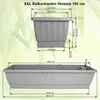 XXL Blumenkasten mit Bew. Venezia 100 cm anthrazit Produktbild-Vorschau 2