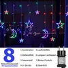 LED Stern Mond Lichtervorhang 3,5m Bunt Lichterkette 8 Produktbild-Vorschau 3