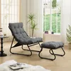 Fauteuil de jardin avec repose-pieds intégré - Noir/Gris - Voir les images du produit 2