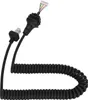A coiled black cable with two connectors, one with multiple colored wires and another with an RJ45 connector. Podgląd zdjęcia produktu