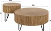 Wave Runde Mangoholz Couchtische Set/2 - Sand Finish Produktbild-Vorschau 5