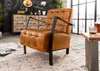 MASSIVMOEBEL24 Sessel Echtleder 64x76x83 cognac IRON LABEL Produktbild-Vorschau 9