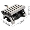 A close-up, angled view of a milling table with dimensions indicated. Produktbild-Vorschau