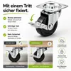 4x Schwerlastrollen mit Bremse bis 400 kg belastbar - Produktbild-Vorschau 3