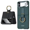 Pro Samsung Galaxy Z Flip3 Art Leather Ring Holder Pouzdra Náhled obrázku produktu 2