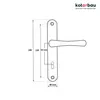 A technical drawing of a door handle with dimensions indicated. Podgląd zdjęcia produktu