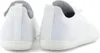 A pair of white Vivobarefoot shoes shown from the back. Produktbild-Vorschau