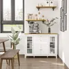HOMCOM Buffet Salle à Manger avec 2 Portes Vitrées, Meuble Voir les images du produit 2