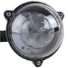 A close-up view of a small, round LED party light with a clear plastic dome. Produktbild-Vorschau