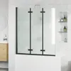 vidaXL Skládací sprchový kout, černý, 130 x 138 cm Náhled obrázku produktu 2