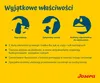 Marketing image for dog food, highlighting unique properties with icons and bullet points. Náhled obrázku produktu