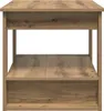 A wooden side table with two shelves, presented against a white background. Podgląd zdjęcia produktu