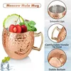 Boccale di rame Moscow Mule set premium 4 pezzi 54cl Anteprima dell’immagine prodotto 5