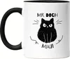 Mir Doch Miau Tasse Schwarz mit Katzen und Herzen Motiv für Produktbild-Vorschau 1