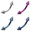 Augenbrauenpiercing: Piercing Titan Hantel mit Spikes Produktbild-Vorschau 2