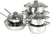 BURI Edelstahl Kochtopfset 12-tlg. mit Glasdeckel Topfset Produktbild-Vorschau 1