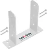 A metal U-shaped post bracket with screws on a white background. Podgląd zdjęcia produktu