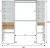 Kleiderschrank Worland,  196 x 40 x 187 cm,  Weiß und Eiche Produktbild-Vorschau 3