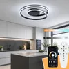 Chytré LED stropní svítidlo, černá barva, průměr 50 cm. Náhled obrázku produktu 1