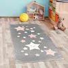Teppich Mädchen Sterne flauschig in anthrazit, rosa weiß Produktbild-Vorschau 1