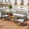 BEALIFE Gartenmöbel-Set 4-teilig mit Gartentisch | 4 Produktbild-Vorschau 1