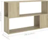 vidaXL Regál Sonoma Dub 100x24x63 cm odvodený výrobok z Náhľad obrázku produktu 7