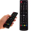 A hand holding a black remote control in front of a white background, with another identical remote control to the right. Podgląd zdjęcia produktu