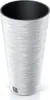 A tall, textured white planter with a black interior, shown against a white background. Anteprima dell’immagine prodotto