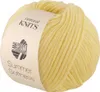 A ball of yellow yarn with a label. Produktbild-Vorschau
