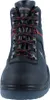 A close-up front view of a black work boot with red laces. Anteprima dell’immagine prodotto