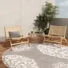 An outdoor patio setting with two chairs, a coffee table, plants, and a rug. Produktbild-Vorschau