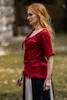 Kurzarm-Rüschenbluse Bordeaux "Bea" L Produktbild-Vorschau 3