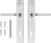 A set of door handles and screws on a white background. Anteprima dell’immagine prodotto