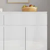 Hochglanz Sideboard Weiß 155x40x83cm, 2 Schubladen & 4 Produktbild-Vorschau 3