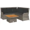 vidaXL 4-tlg. Garten-Lounge-Set mit Kissen Grau Poly Rattan Produktbild-Vorschau 1