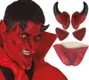 Dämon Teufel Set Halloween Horngriff Kinn Ohren Horror Produktbild-Vorschau 1