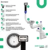 Diagram of a sink drain and overflow system with numbered features and descriptions. Produktbild-Vorschau