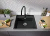 PRIMAGRAN Eckspüle Anthrazit 56x53cm, Granitspüle 1 Becken Produktbild-Vorschau 3